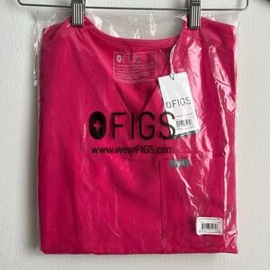 Shocking pink Figs Catarina scrub top